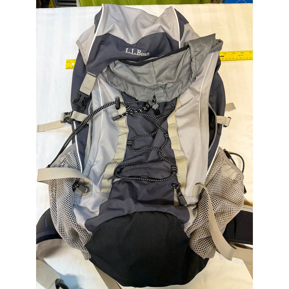 LL Bean Hiking H2O Backpack Gray Charcoal Technical Daypack with Rain Cover